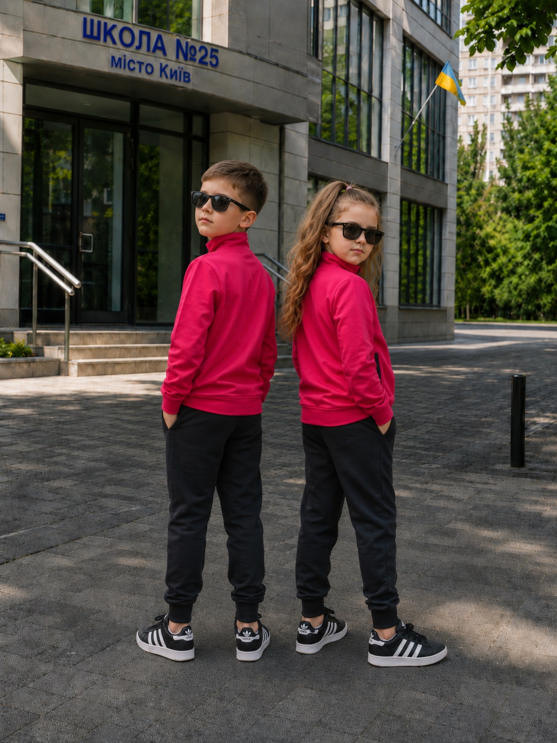 Червоний дитячий костюм Adidas — фото 2