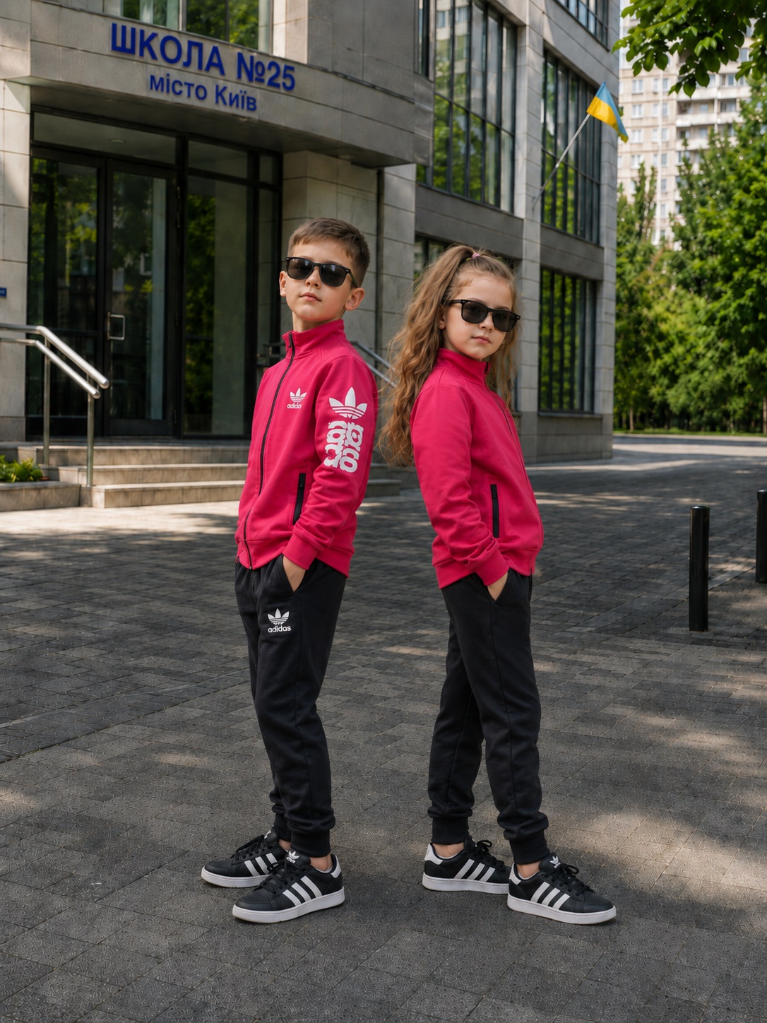 Червоний дитячий костюм Adidas — фото 3