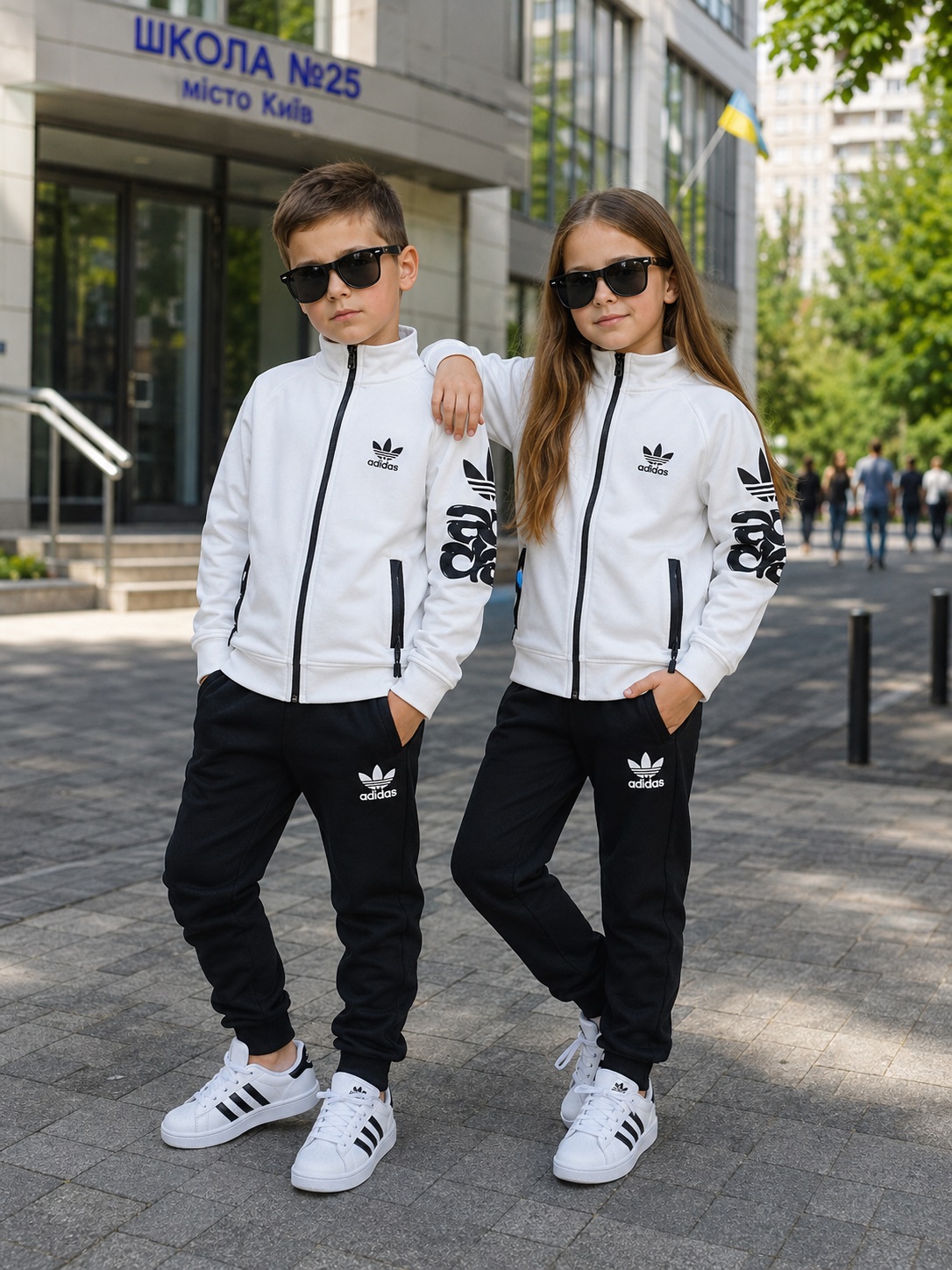 Білий дитячий костюм Adidas — фото 1